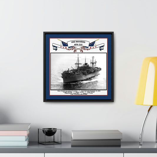 USS Navarro APA-215 Navy Floating Frame Photo Desk View