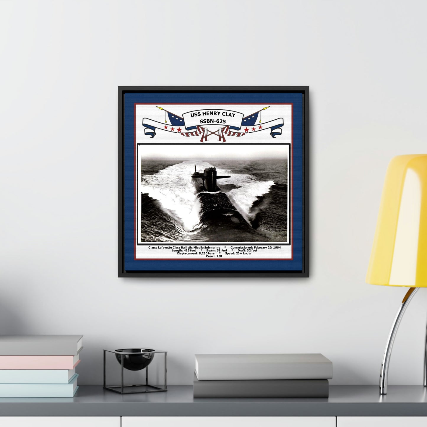 USS Henry Clay SSBN-625 Navy Floating Frame Photo Desk View