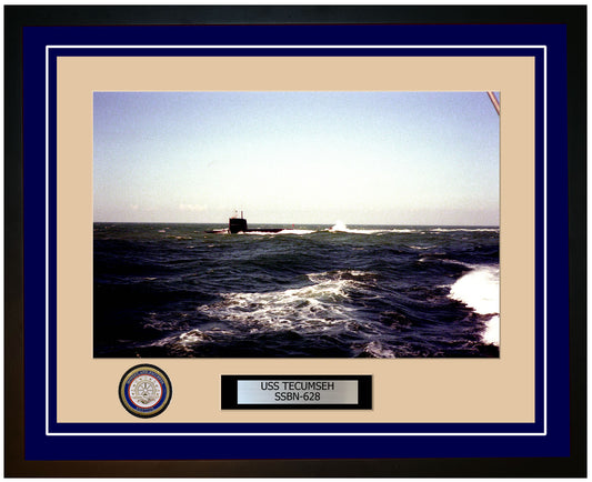 USS Tecumseh SSBN-628 Framed Navy Ship Photo Blue