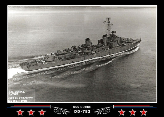 USS Gurke DD-783 Canvas Photo Print
