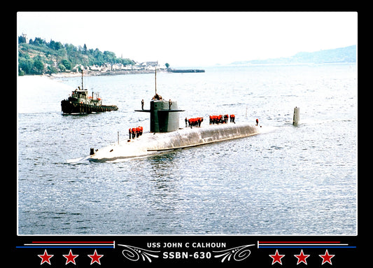 USS John C Calhoun SSBN-630 Canvas Photo Print