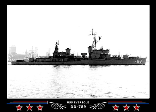 USS Eversole DD-789 Canvas Photo Print