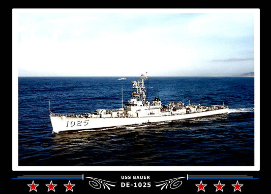 USS Bauer DE-1025 Canvas Photo Print