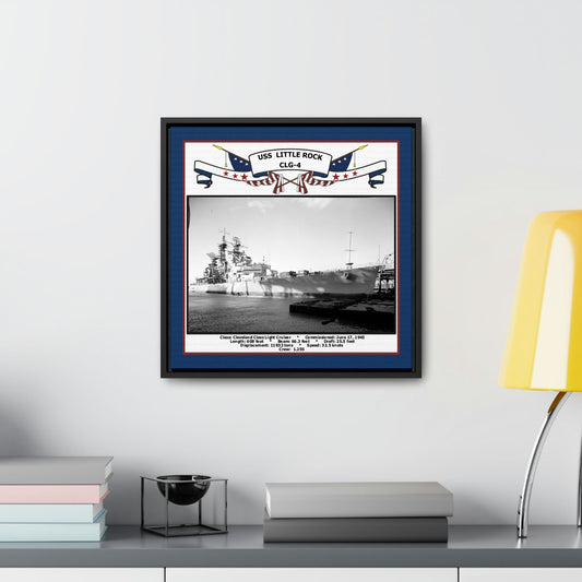 USS Little Rock CLG-4 Navy Floating Frame Photo Desk View