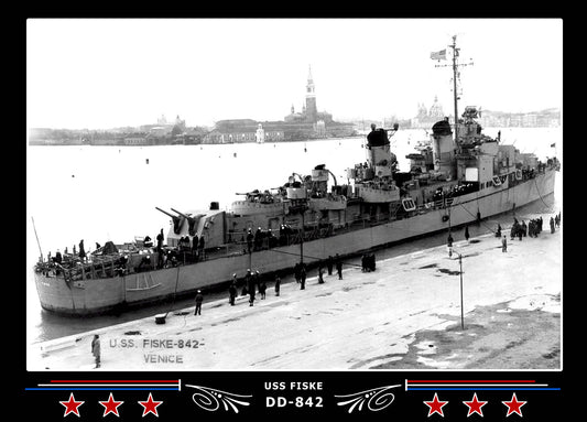 USS Fiske DD-842 Canvas Photo Print