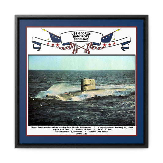 USS George Bancroft SSBN-643 Navy Floating Frame Photo Front View