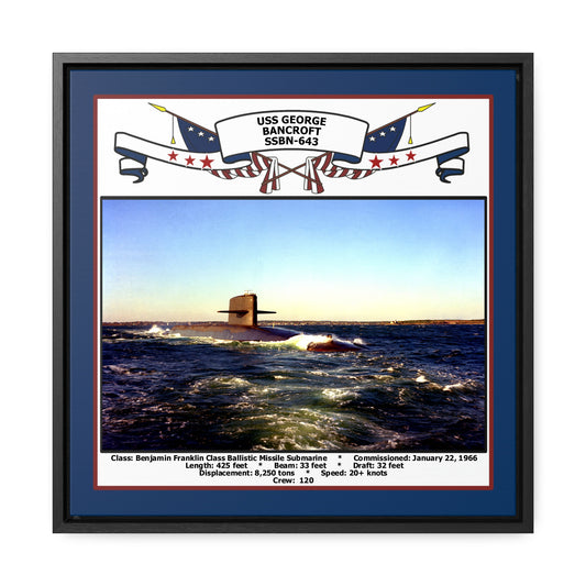 USS George Bancroft SSBN-643 Navy Floating Frame Photo Front View