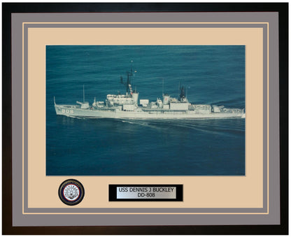 USS DENNIS J BUCKLEY DD-808 Framed Navy Ship Photo Grey
