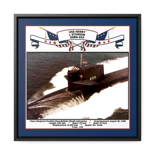 USS Henry L Stimson SSBN-655 Navy Floating Frame Photo Front View