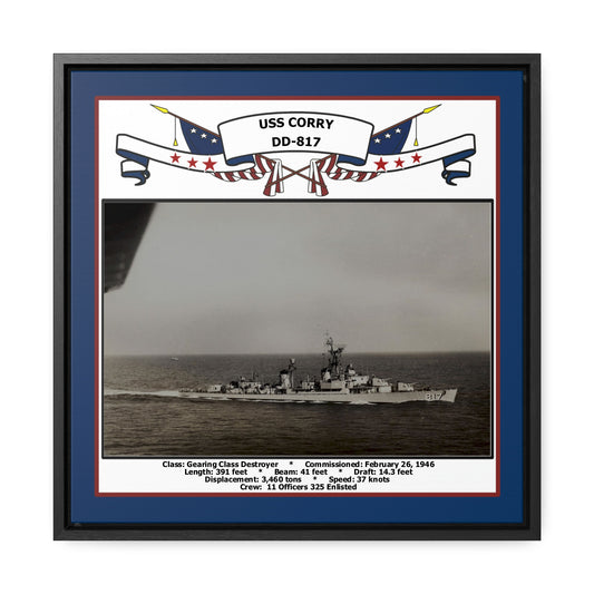 USS Corry DD-817 Navy Floating Frame Photo Front View