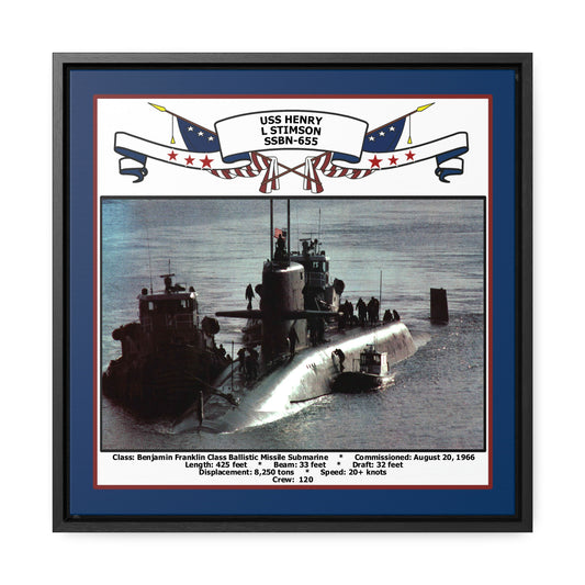 USS Henry L Stimson SSBN-655 Navy Floating Frame Photo Front View
