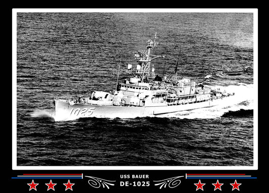 USS Bauer DE-1025 Canvas Photo Print