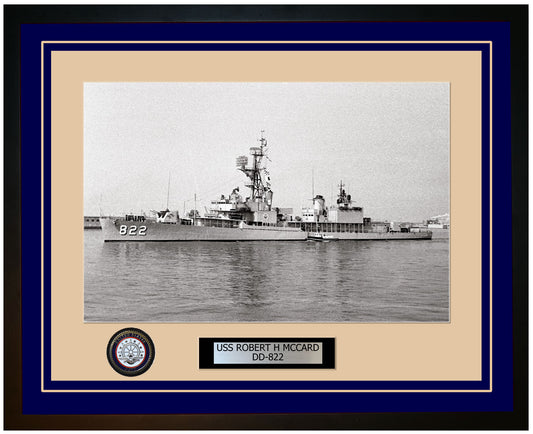 USS ROBERT H MCCARD DD-822 Framed Navy Ship Photo Blue