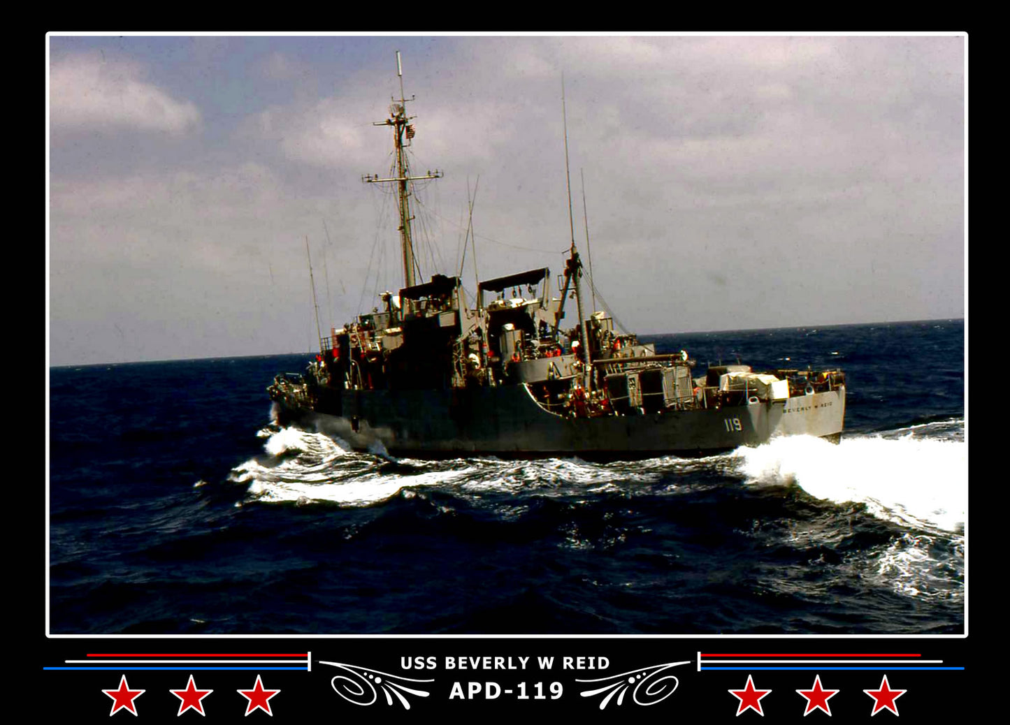 USS Beverly W Reid APD119 Canvas Photo Print