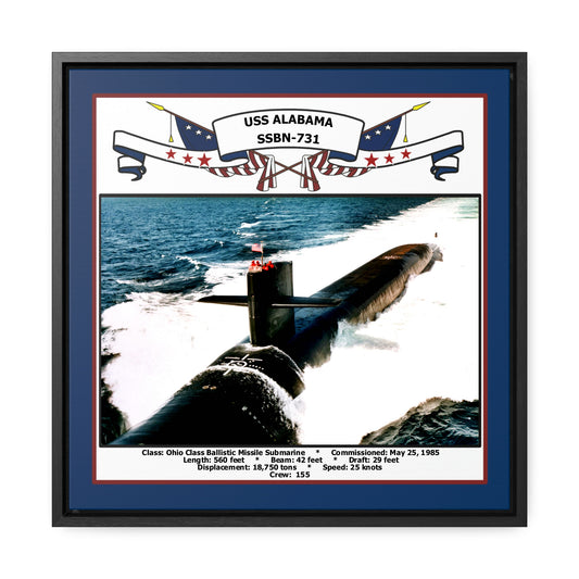 USS Alabama SSBN-731 Navy Floating Frame Photo Front View