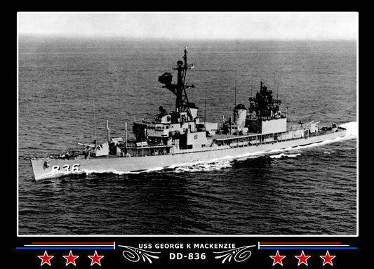 USS George K Mackenzie DD-836 Canvas Photo Print