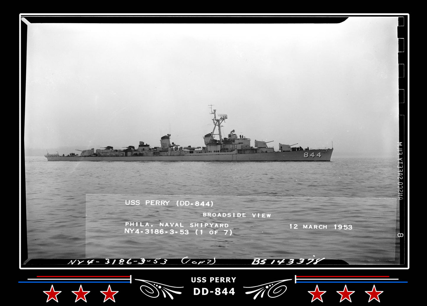 USS Perry DD-844 Canvas Photo Print
