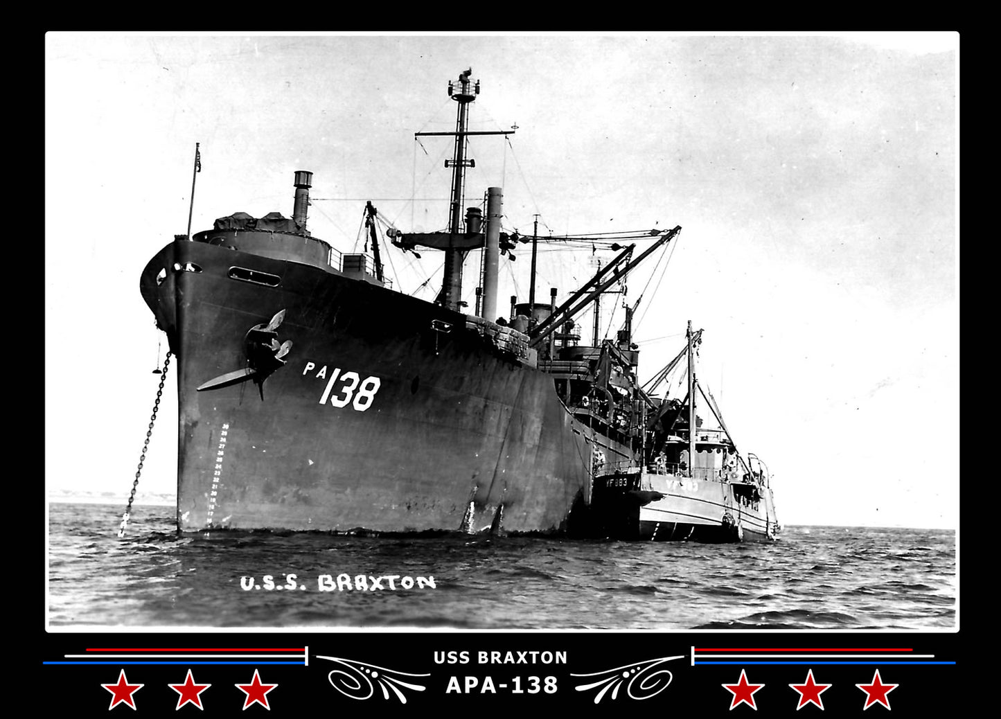 USS Braxton APA138 Canvas Photo Print