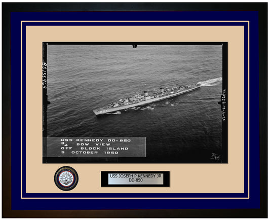 USS JOSEPH P KENNEDY JR DD-850 Framed Navy Ship Photo Blue