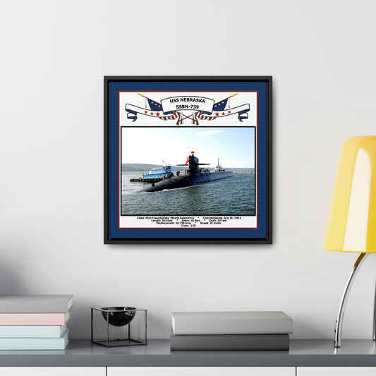 USS Nebraska SSBN-739 Navy Floating Frame Photo Desk View