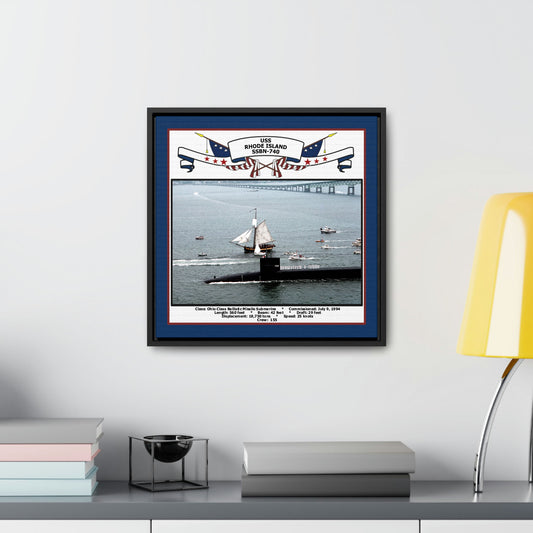 USS Rhode Island SSBN-740 Navy Floating Frame Photo Desk View