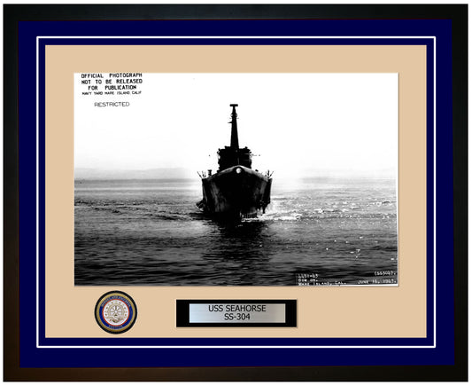 USS Seahorse SS-304 Framed Navy Ship Photo Blue
