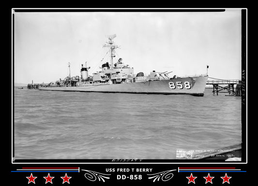 USS Fred T Berry DD-858 Canvas Photo Print