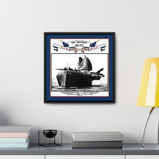 USS Grayback SSG-574 Navy Floating Frame Photo Desk View