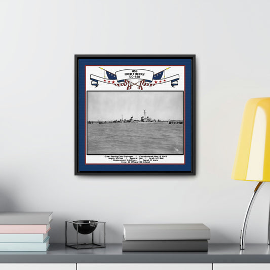 USS Fred T Berry DD-858 Navy Floating Frame Photo Desk View