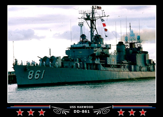 USS Harwood DD-861 Canvas Photo Print