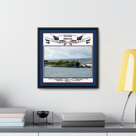 USS Ohio SSGN-726 Navy Floating Frame Photo Desk View