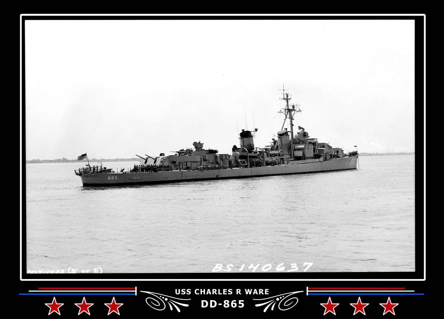 USS Charles R Ware DD-865 Canvas Photo Print