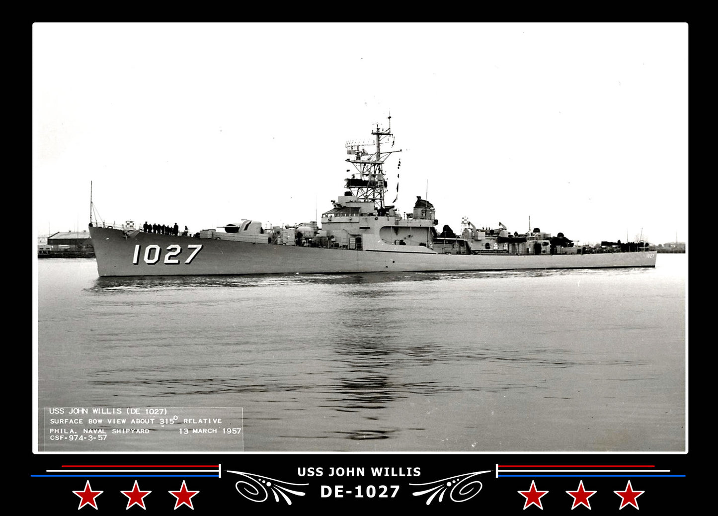 USS John Willis DE-1027 Canvas Photo Print