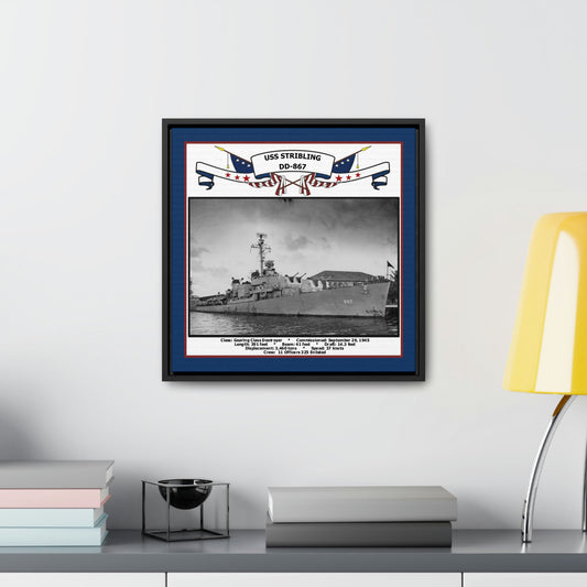 USS Stribling DD-867 Navy Floating Frame Photo Desk View