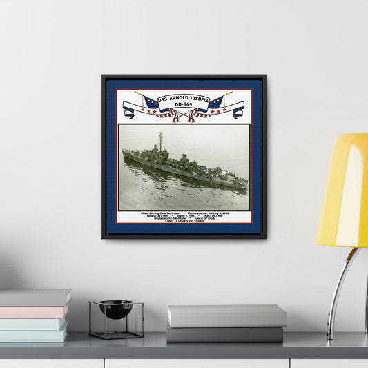 USS Arnold J Isbell DD-869 Navy Floating Frame Photo Desk View