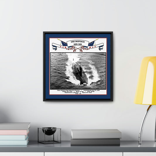 USS Skipjack SSN-585 Navy Floating Frame Photo Desk View