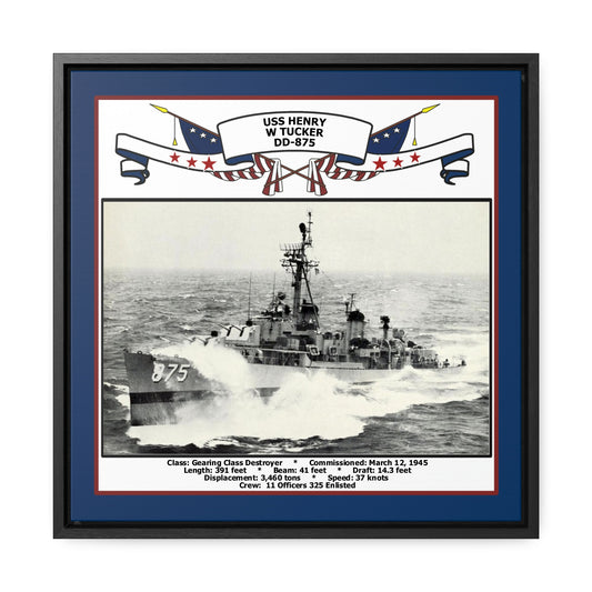 USS Henry W Tucker DD-875 Navy Floating Frame Photo Front View