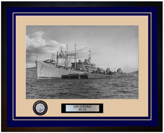 USS EURYALE AS-22 Framed Navy Ship Photo Blue