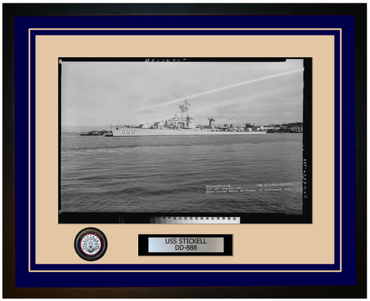 USS STICKELL DD-888 Framed Navy Ship Photo Blue