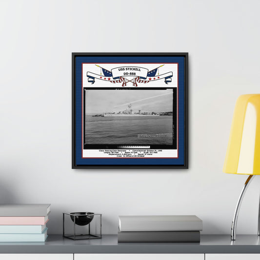 USS Stickell DD-888 Navy Floating Frame Photo Desk View