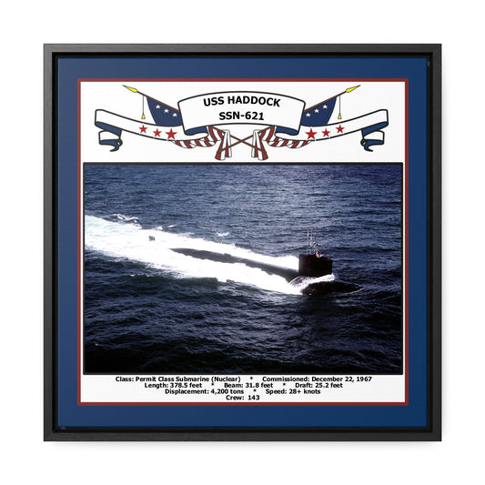 USS Haddock SSN-621 Navy Floating Frame Photo Front View