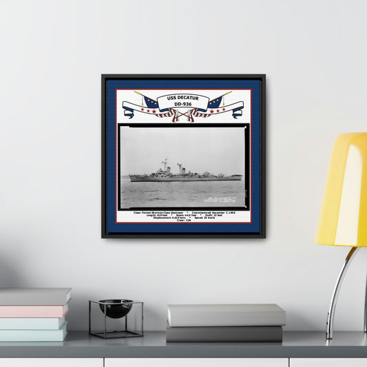 USS Decatur DD-936 Navy Floating Frame Photo Desk View