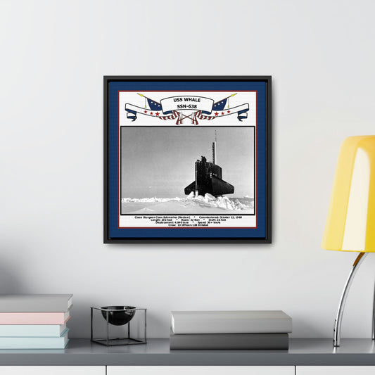 USS Whale SSN-638 Navy Floating Frame Photo Desk View