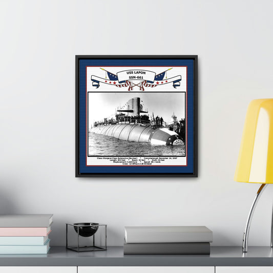 USS Lapon SSN-661 Navy Floating Frame Photo Desk View