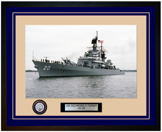 USS RICHMOND K TURNER CG-20 Framed Navy Ship Photo Blue