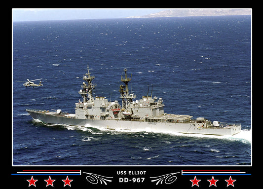 USS Elliot DD-967 Canvas Photo Print