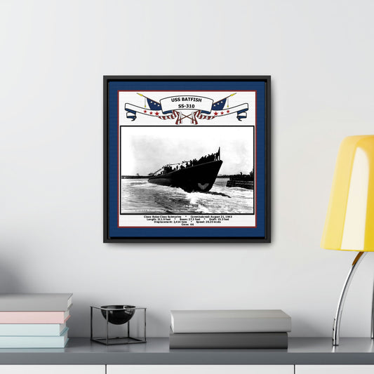 USS Batfish SS-310 Navy Floating Frame Photo Desk View