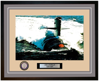 USS Cavalla SSN-684 Framed Navy Ship Photo Grey