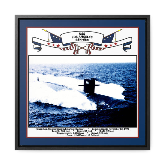 USS Los Angeles SSN-688 Navy Floating Frame Photo Front View