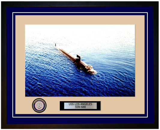 USS Los Angeles SSN-688 Framed Navy Ship Photo Blue